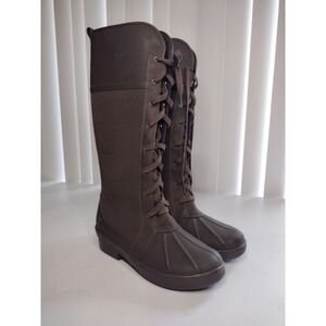 Clarks Carima Pluma Dark Brown Waterproof Lace Up Tall Winter Boots‎ Womens 5.5